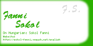 fanni sokol business card